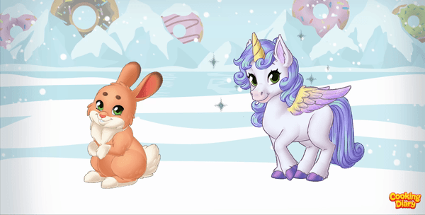 Rabbit and Unicorn eating